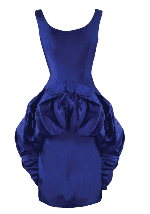 Vintage 1950s Royal Blue Silk Taffeta Cocktail Dress - New!