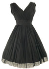 Early 1960s Black Beaded Silk Chiffon Party Dress- New!