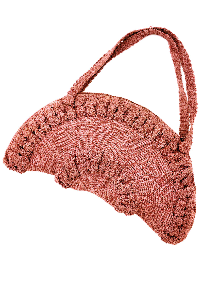Late 1930s-Early 1940s Wild Rose Crochet Handbag - New!