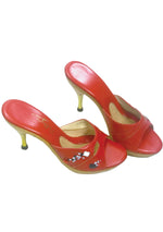 Rare 1960s Red Jewelled Polly of California Shoes - New! (ON HOLD)