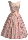 Late 1950s Pink & White Checks and Rosebuds Cotton Dress- New!