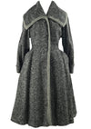 Vintage 1940s Charcoal Flecked Wool Princess Coat  New!