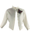 Vintage 1950s Ivory Cashmere Wool Blend Cardigan Sweater- New!