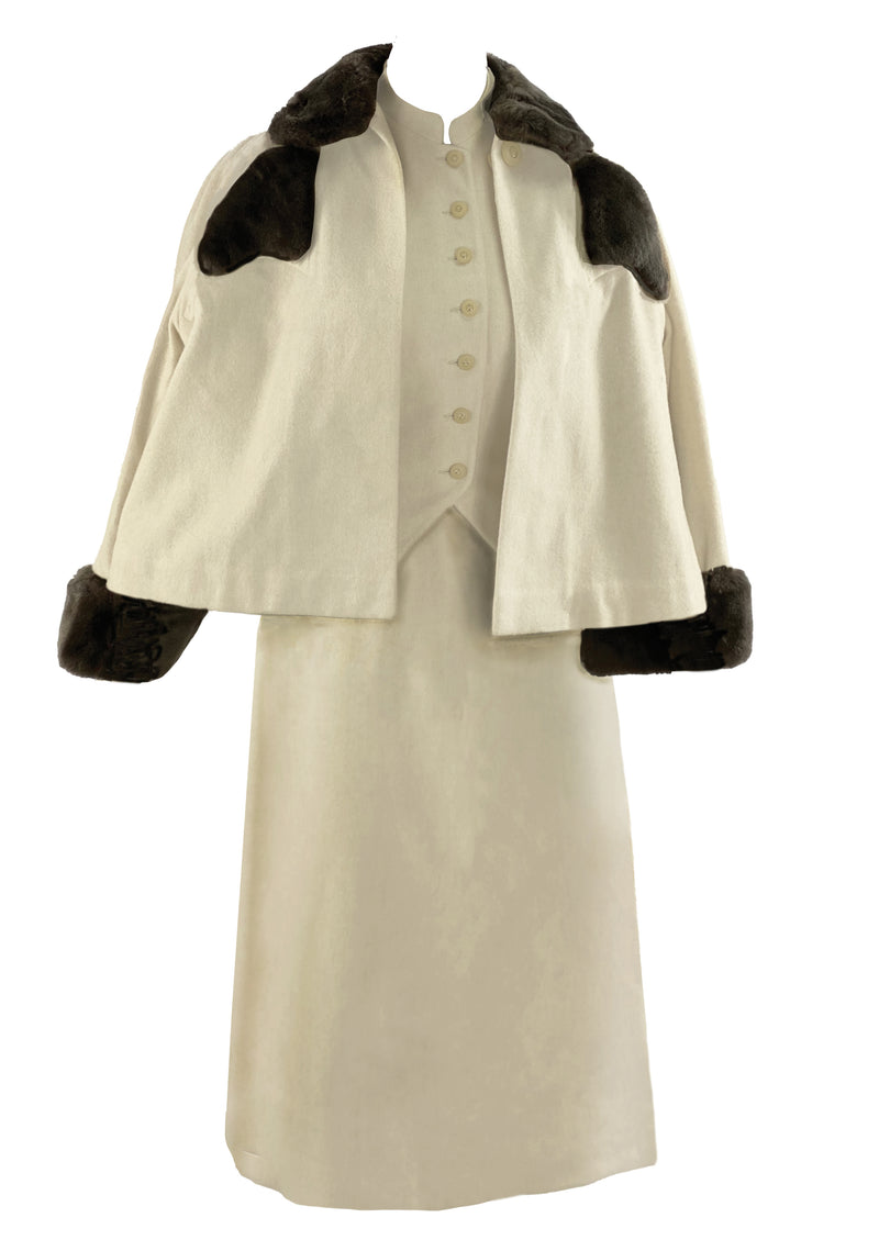 Vintage 1940s Cream Wool Three Piece Suit- NEW!