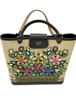 Vintage 1960s Edith Collins Jewelled Canvas Handbag - New!