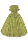 Early 1960s Chartreuse Lace Party Dress - NEW!