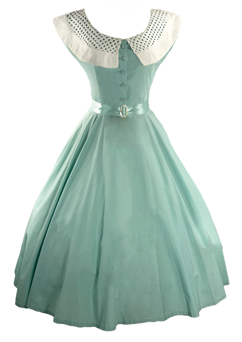 Vintage 50s to Early 60s Mint Green Cotton Dress- New! Coutura Vintage Vintage 50s to Early 60s Mint Green Cotton Dress- New! Coutura Vintage