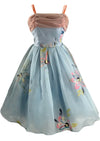 Late 1950s Early 1960s Hand Painted Party Dress Ensemble- New!