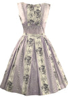 Vintage 1950s Lavender Floral Cotton Dress- New!