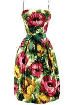 Original Late 1950s Vibrant Poppies Dress  - New!