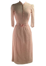 Beautiful Late 1930s Pink Cotton Lace Dress- New!