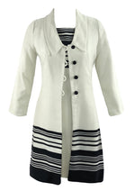 Vintage 1960s Ivory and Black Dress and Coat Ensemble- NEW!