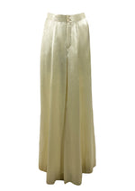 Vintage 1970s Cream Satin Wide Legged Trousers- New!