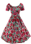 Late 1950s to Early 1960s Pink & Magenta Floral Dress- New!