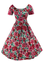Late 1950s to Early 1960s Pink & Magenta Floral Dress- New!