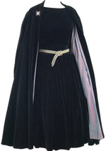 Quality 1950s Black Velvet Dress & Coat Ensemble- New!