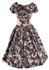 1950s Dancing Rose Petals Cotton Dress- New!