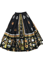 Vintage 1950s Maya de Mexico Hand Painted Skirt- New!
