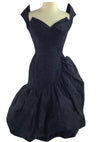 Vintage 1950s Black Draped Couture Cocktail Dress - New!