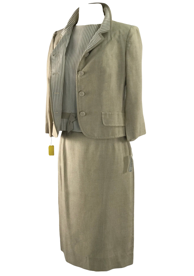 Vintage Early 1960s s Oatmeal Three Piece Suit - New!
