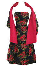 Late 1950s Cherry Print Cotton Dress and Stole - New!