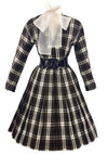 Late 1950s to Early 1960s Brown Plaid Cotton Dress- New!