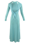 Vintage 1970s Blue Hooded Maxi Dress Ensemble - NEW!