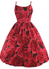 Vintage 1950s Red Roses Silk Dress - New! ( LAYBY)