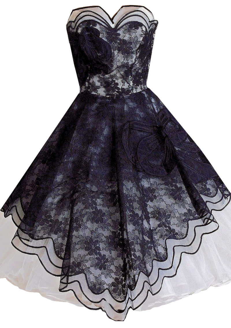 Vintage 1950s Designer B&W Cocktail Dress- New! (ON HOLD)