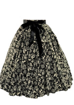 Vintage 1950s Black & White Novelty Art Print Skirt - New!