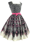 Vintage 1950s Pink Peacock Print Cotton Dress- New! (ON HOLD)