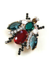 Unusual Czech Blue and Red Insect Brooch -  New