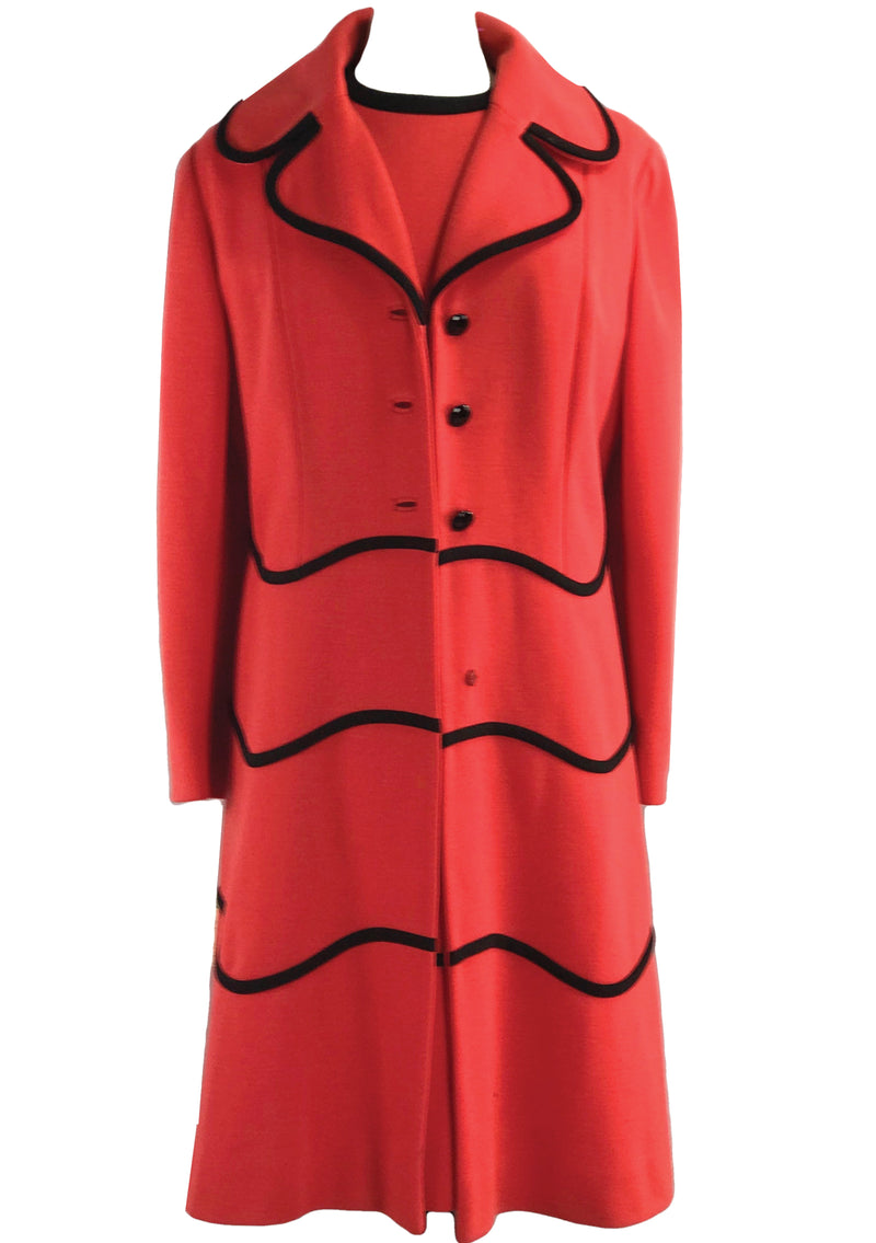 Vintage 1960s Designer Red and Black Ensemble- New!