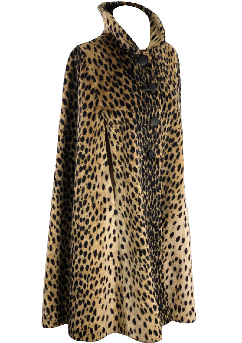 Late 1950s Faux Cheetah Cape- New!