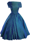 Vintage 1950s Blue Green Designer Dress - New!