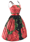Vintage 1950s Collectable Large Red Roses Dress- New!