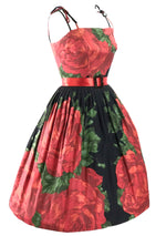 Vintage 1950s Collectable Large Red Roses Dress- New!