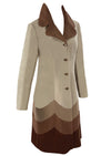 Vintage 1960s Cream and Brown Lilli Ann Coat - New!