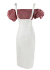 Late 1950s to Early 1960s Red & White Wiggle Dress - NEW!