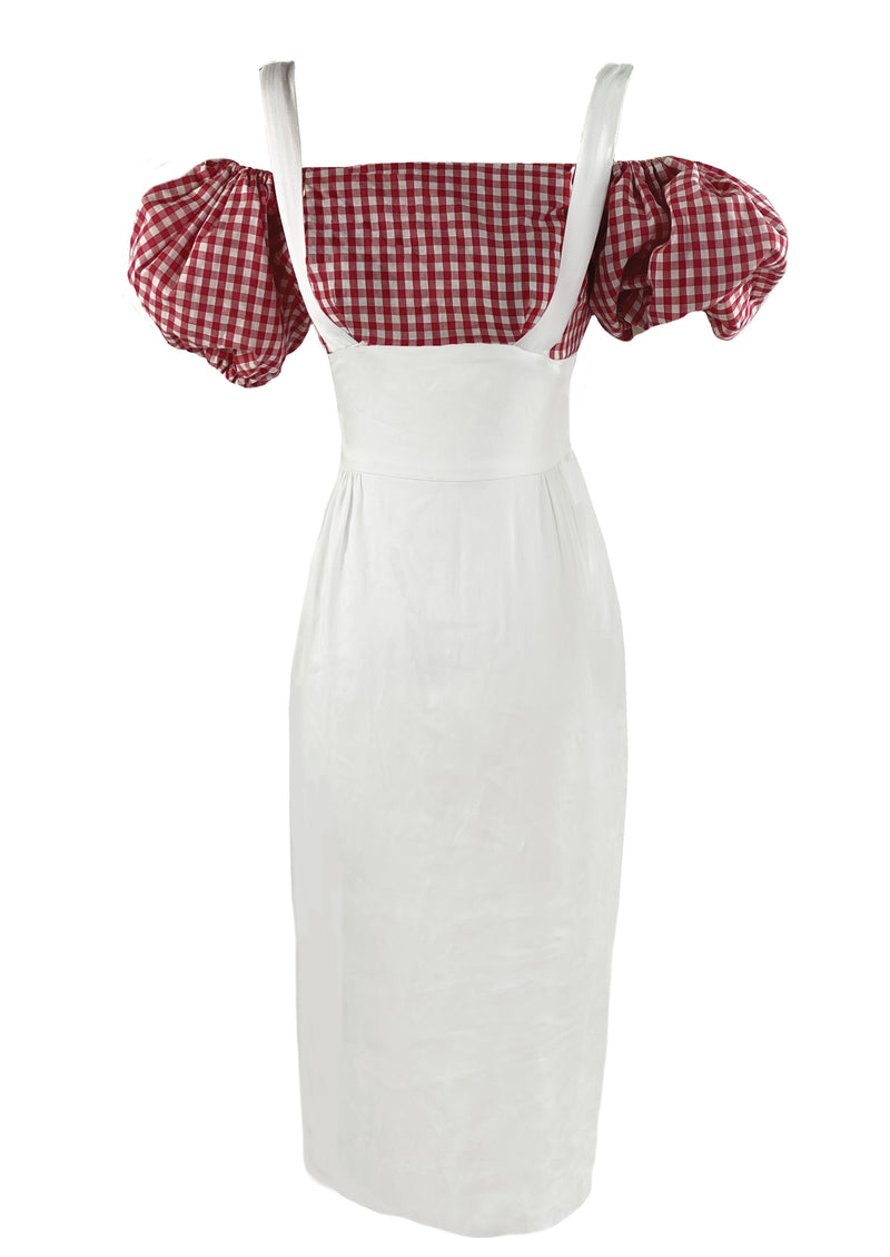 Late 1950s to Early 1960s Red & White Wiggle Dress - NEW!