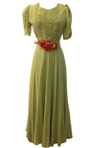 Stunning 1930s Crepe Chiffon Party Maxi Dress - New!