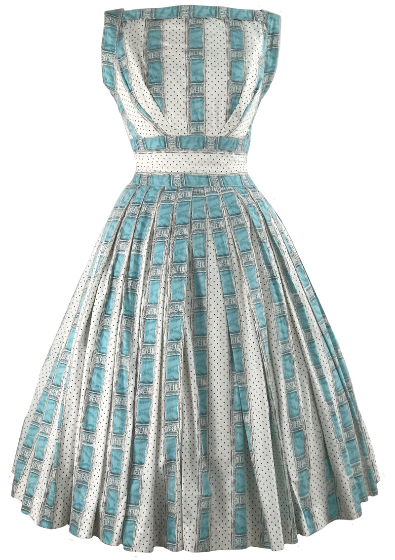 Vintage 1950s Trompe L'Oeil Ribbon & Lace Dress - New!