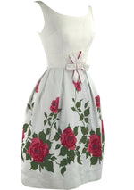 Late 1950s Early 1960s Red Roses Pique Dress - New! (RESERVED)