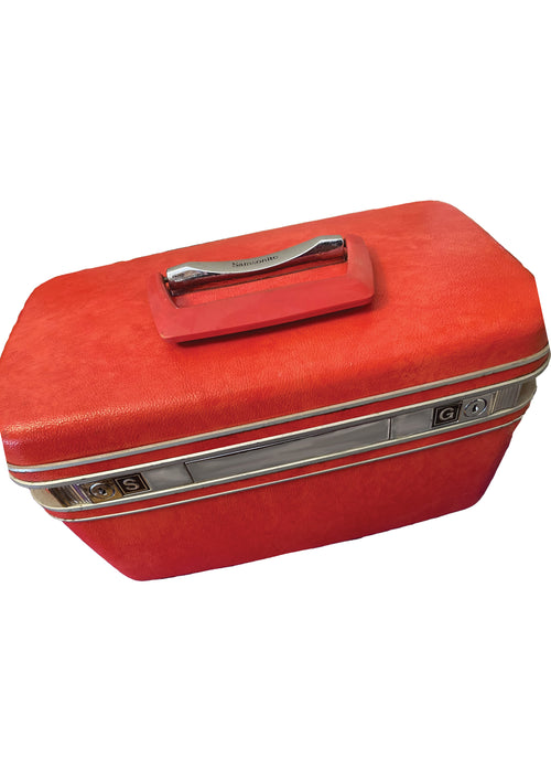 Early 1960s Red Samsonite Travel Makeup Case- New! (ON HOLD)