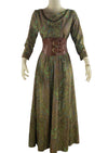 Vintage 1970s  Paisley Lurex Maxi Caftan Dress - NEW!