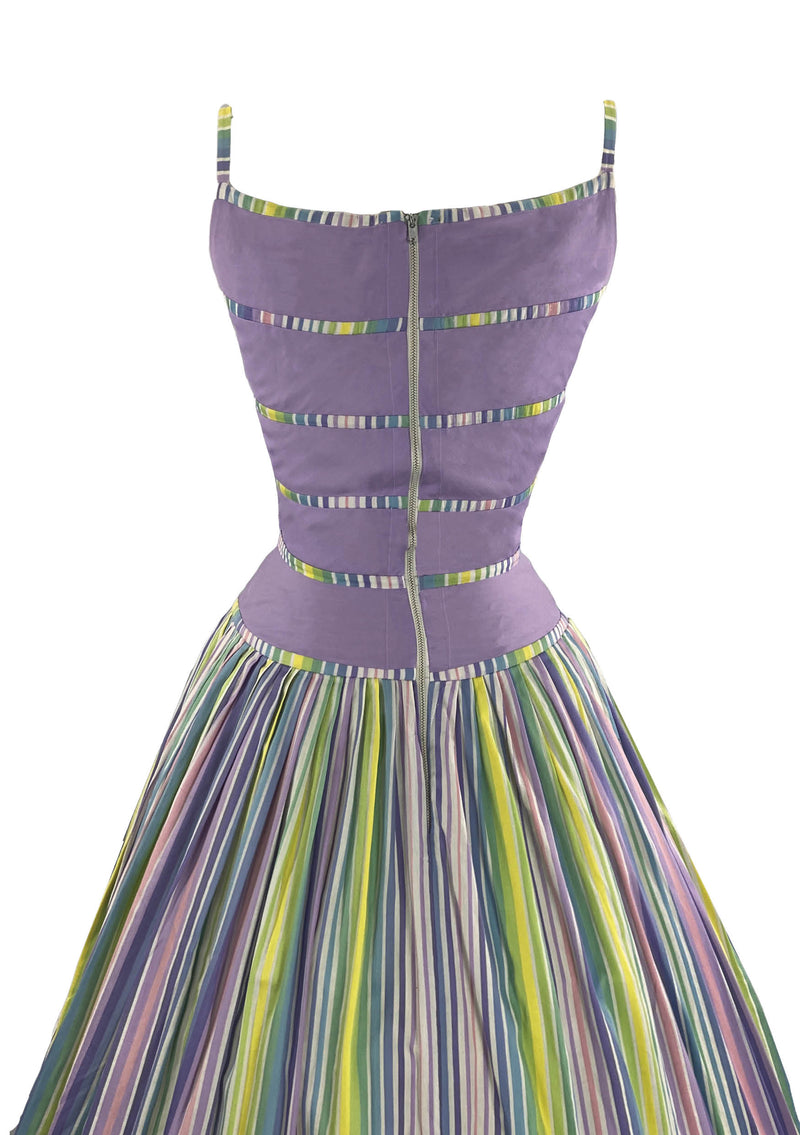 1950s Candy Stripe Designer Dress Ensemble- New!