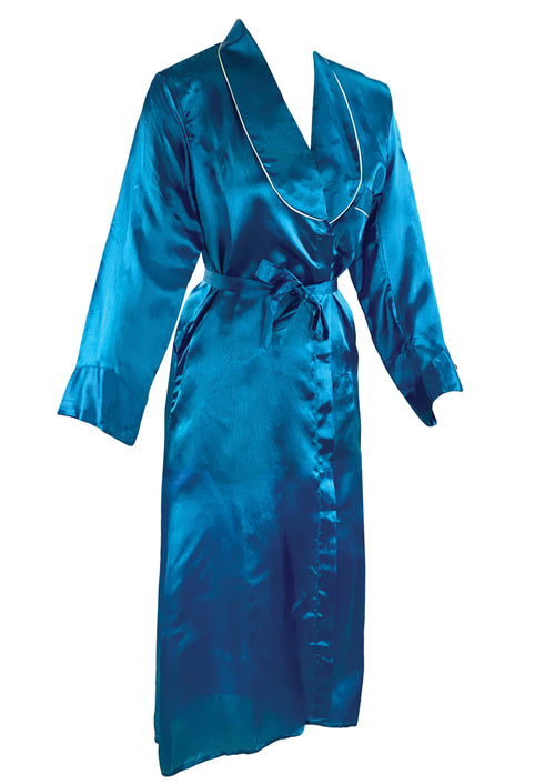 1950s Ocean Blue Blue Chinese Loungewear Pyjama Set- NEW!