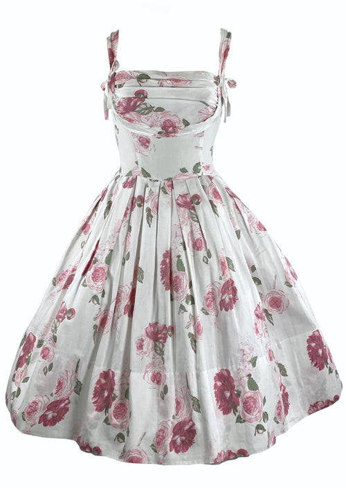 1950s Muted Pink Roses Floral Sundress- New!