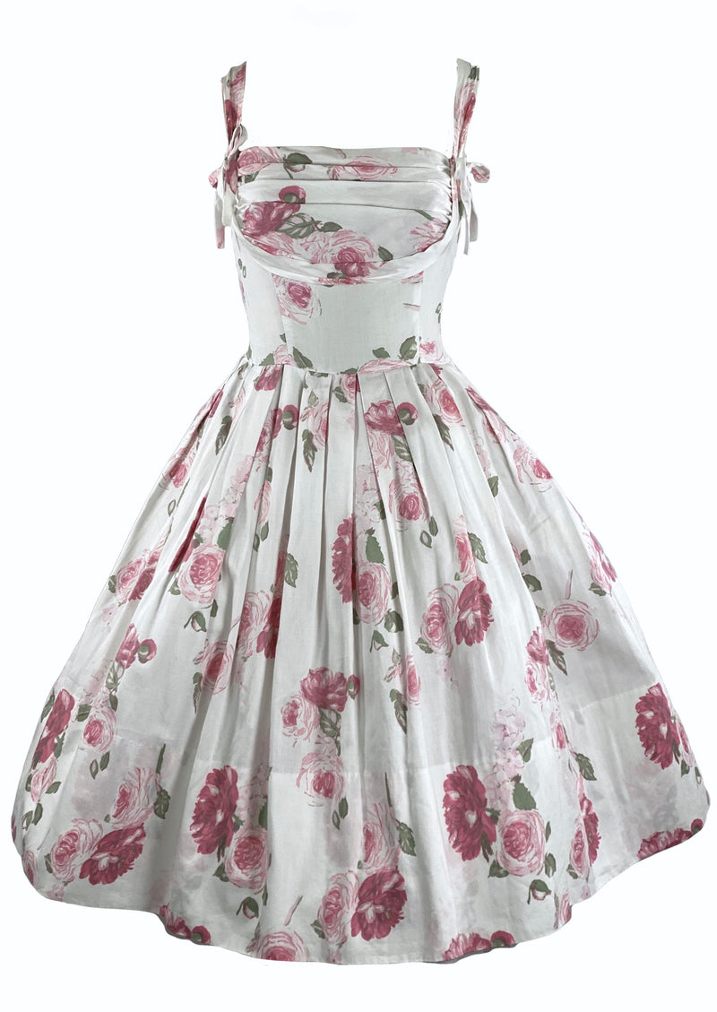 1950s Muted Pink Roses Floral Sundress- New!