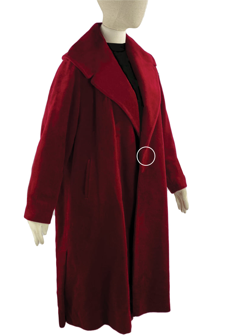 Vintage Late 1950s to Early 1960s Burgundy Coat - NEW!